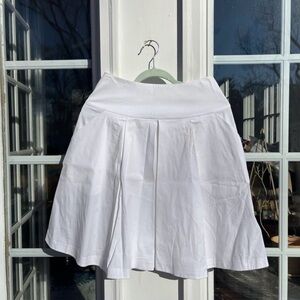 White Flared Pleated Skirt - Women's Classic A-Line